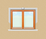 ED02 ablak díszítése egyféle polisztirol díszléccel
