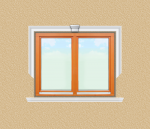 ED06 ablak díszítése egyféle polisztirol díszléccel