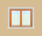 ED13 ablak díszítése egyféle polisztirol díszléccel